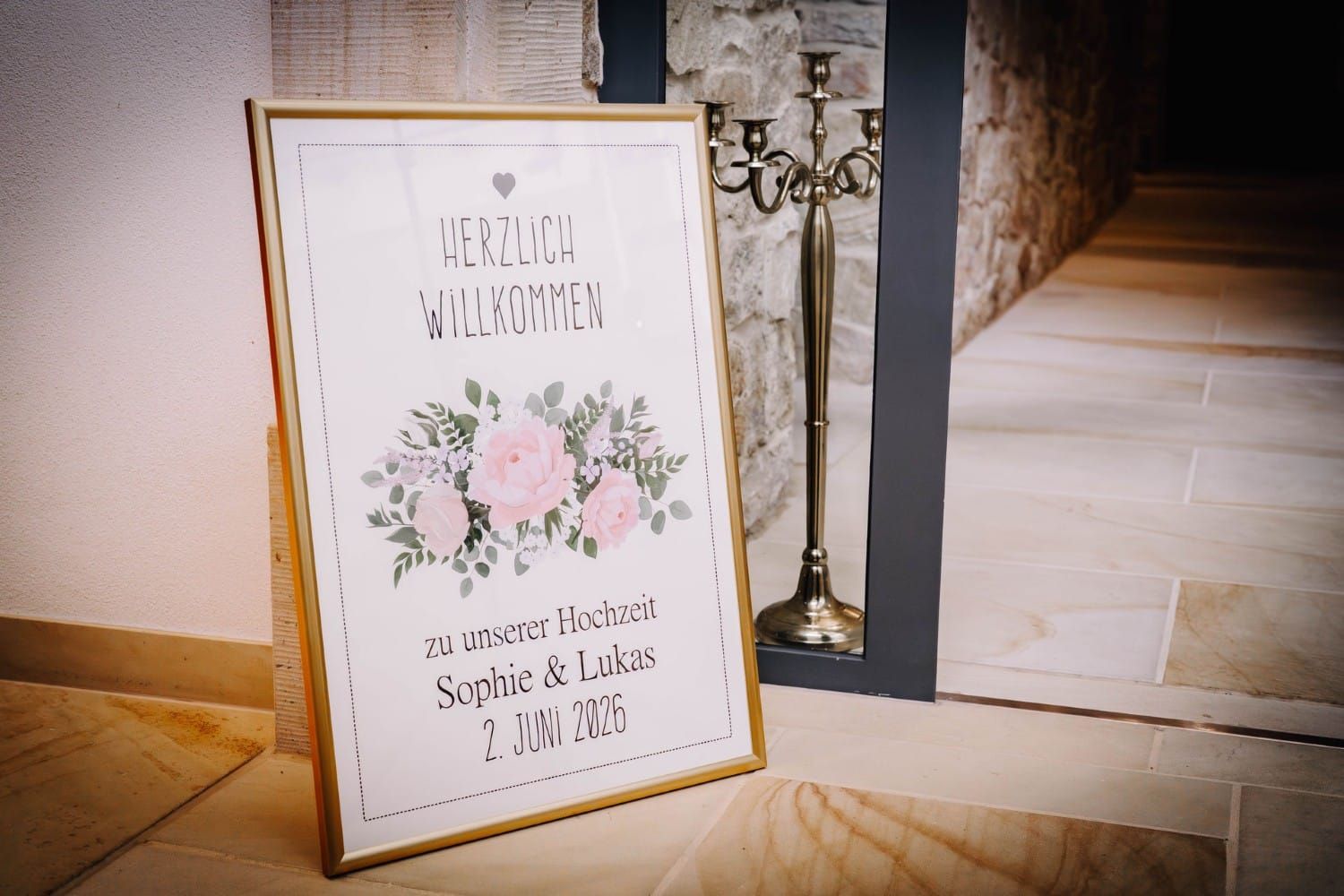 Willkommensschild zur Hochzeit – Zweisein Hochzeiten